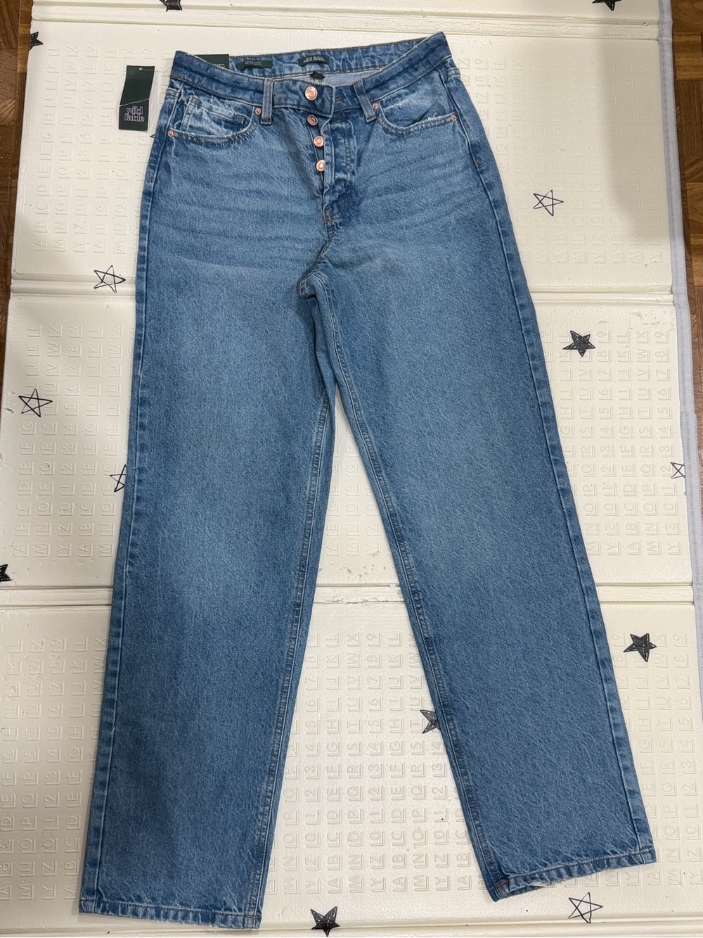 wild fable Straight Leg Button-Fly Jeans - Blue
